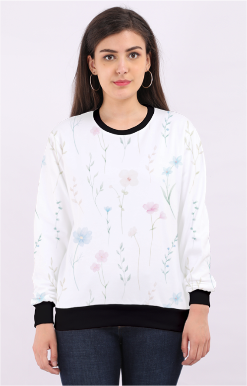 Watercolor Floral All-Over Printed Unisex Sweatshirt – Elegant Garden Pattern Casual Wear